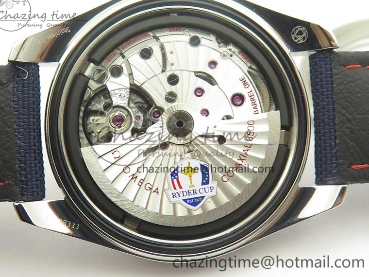 0220 EasyCare Aqua Terra Master Ryder Cup Edition VSF 1:1 Best Edition White Textured Dial on Blue Nylon Strap A8500 Super Clone 8016